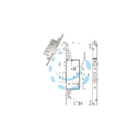 SERRATURA TRIPLICE DA INFILARE DOPPIA MAPPA CON SCROCCO 40721 - mm.47 (407215000 36)