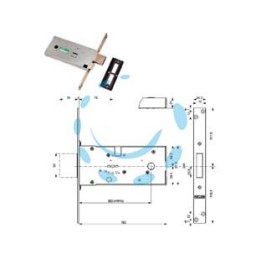 SERRATURA DA INFILARE PER FASCE DOPPIA MAPPA MM.82 H 41812 - mm.70 (41812000W)