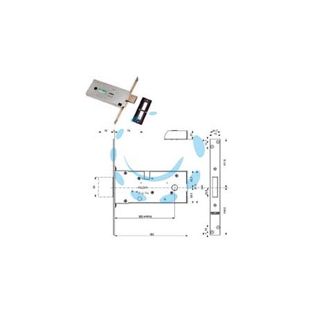 SERRATURA DA INFILARE PER FASCE DOPPIA MAPPA MM.82 H 41812 - mm.70 (41812000W)