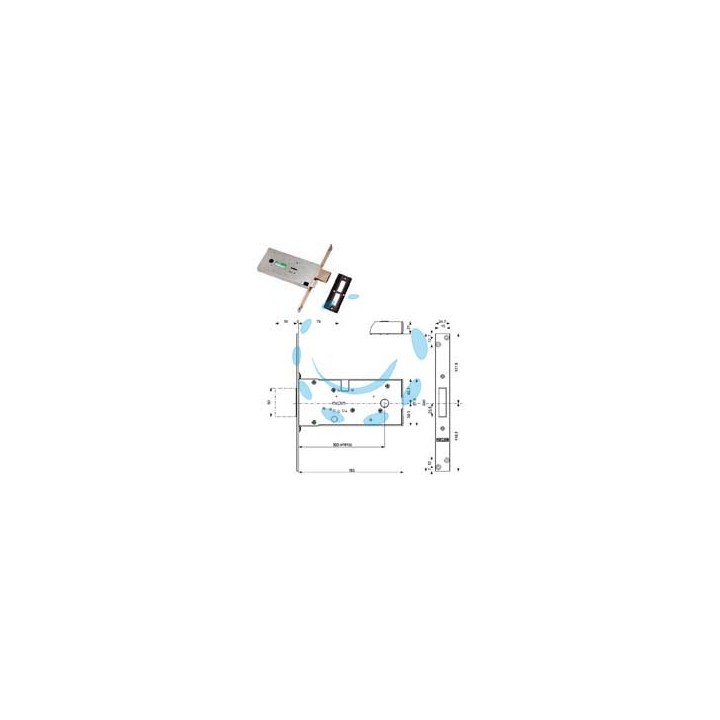 SERRATURA DA INFILARE PER FASCE DOPPIA MAPPA MM.82 H 41812 - mm.70 (41812000W)