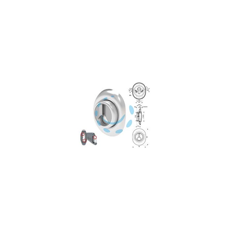 DEFENDER MAGNETICO AD ALTEZZA FISSA CROMATO SATINATO - mm.72x90 - altezza fissa mm.5 (DF331P)