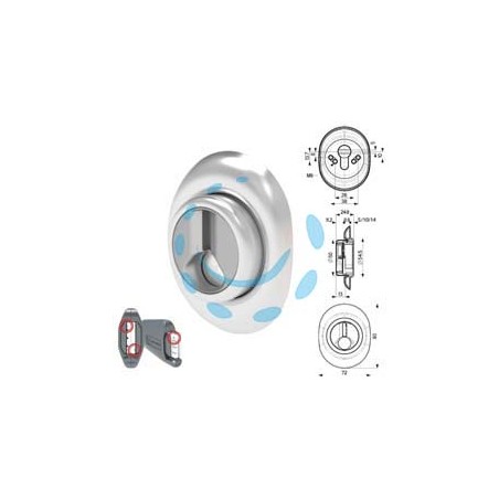 DEFENDER MAGNETICO AD ALTEZZA FISSA CROMATO SATINATO - mm.72x90 - altezza fissa mm.14 (DF333P)