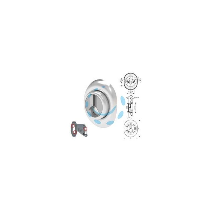 DEFENDER MAGNETICO AD ALTEZZA FISSA CROMATO SATINATO - mm.72x90 - altezza fissa mm.14 (DF333P)