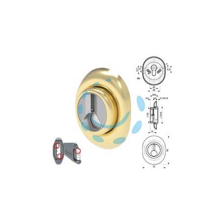 DEFENDER MAGNETICO AD ALTEZZA FISSA OTTONE - mm.72x90 - altezza fissa mm.14 (DF333P)