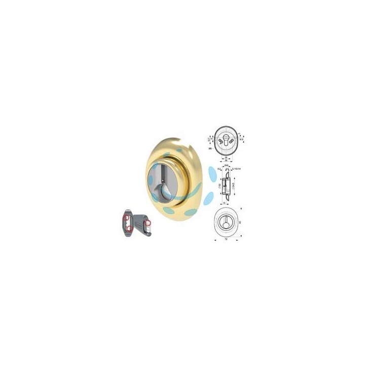 DEFENDER MAGNETICO AD ALTEZZA FISSA OTTONE - mm.72x90 - altezza fissa mm.14 (DF333P)