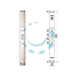 CONTROPIASTRE PER SERRATURE PORTE BLINDATE 94254 - interasse mm.28, mm.35x356x3 (942540028)