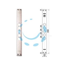 CONTROPIASTRE PER SERRATURE PORTE BLINDATE 94254 - interasse mm.28, mm.35x356x3 (942540028)