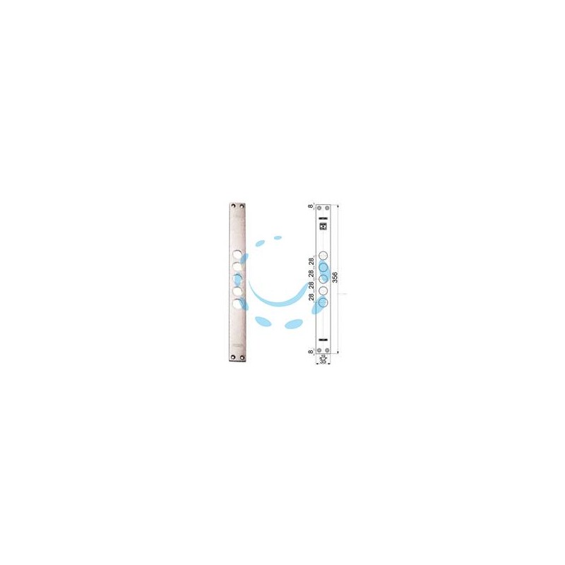 CONTROPIASTRE PER SERRATURE PORTE BLINDATE 94254 - interasse mm.28, mm.35x356x3 (942540028)