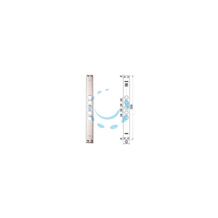 CONTROPIASTRE PER SERRATURE PORTE BLINDATE 94254 - interasse mm.37, mm.35x356x3 (942540037)