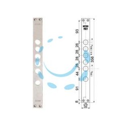 CONTROPIASTRE PER SERRATURE PORTE BLINDATE 94275 - interasse mm.28, mm.35x356x3 (942750028)