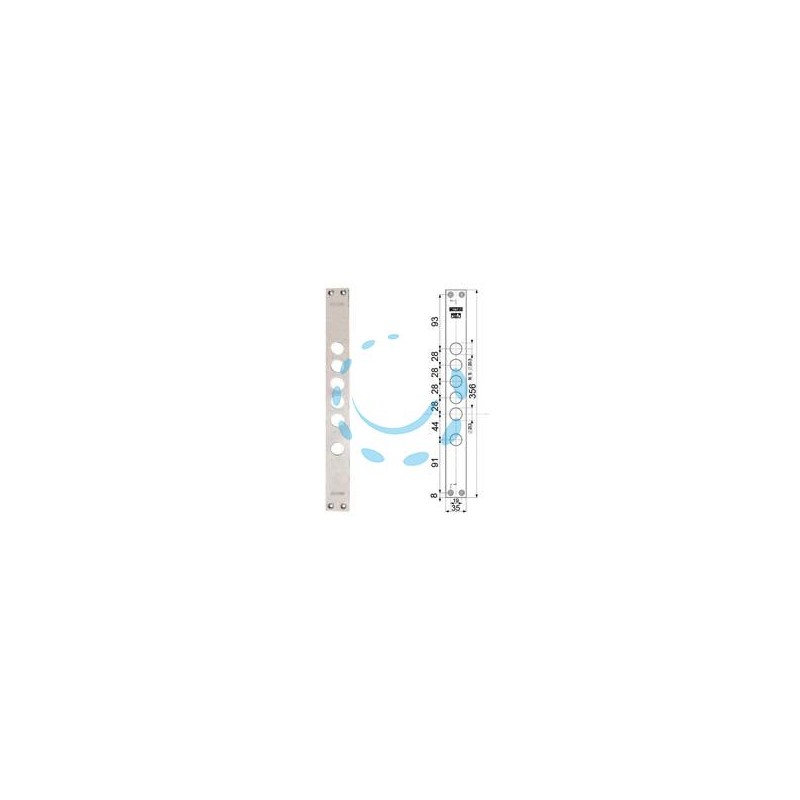 CONTROPIASTRE PER SERRATURE PORTE BLINDATE 94275 - interasse mm.28, mm.35x356x3 (942750028)
