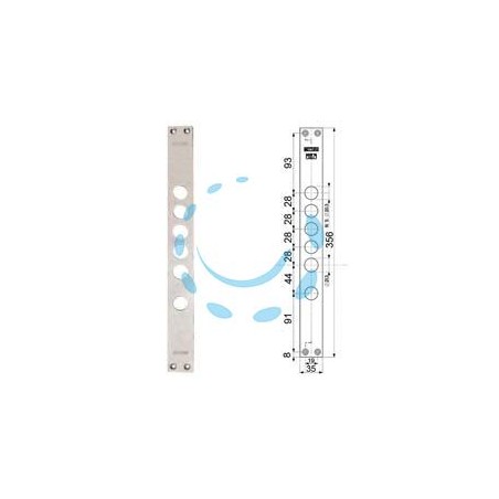 CONTROPIASTRE PER SERRATURE PORTE BLINDATE 94275 - interasse mm.28, mm.35x356x3 (942750028)