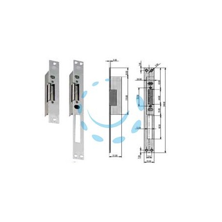 INCONTRO ELETTRICO 12V CON FERMO SERIE 6000 - frontale corto cm.16 (6100/1)