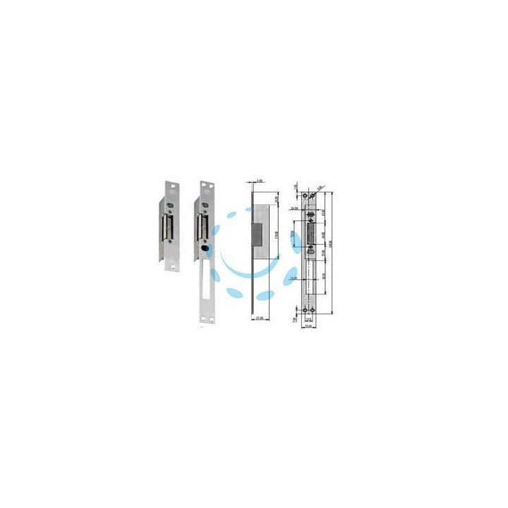 INCONTRO ELETTRICO 12V CON FERMO SERIE 6000 - frontale corto cm.16 (6100/1)