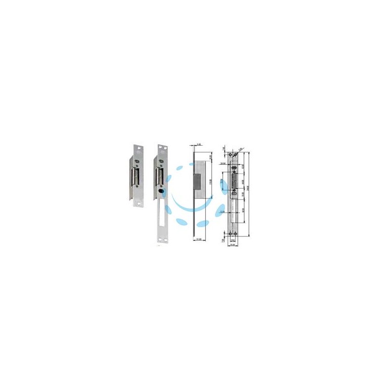 INCONTRO ELETTRICO 12V CON FERMO SERIE 6000 - frontale lungo cm.25 (6200/1)