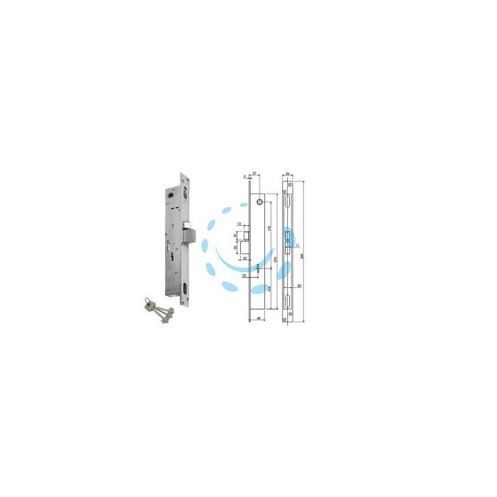 SERRATURA TRIPLICE INFILARE PER MONTANTI D/MAPPA CATEN. E SCR. F6603 - mm.23 (F6603)