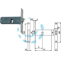 ELETTROSERRATURA DA INFILARE PER FASCE MM.44 H 399 - mm.60 SX (399)