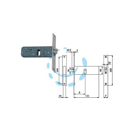 ELETTROSERRATURA DA INFILARE PER FASCE MM.44 H 399 - mm.60 SX (399)