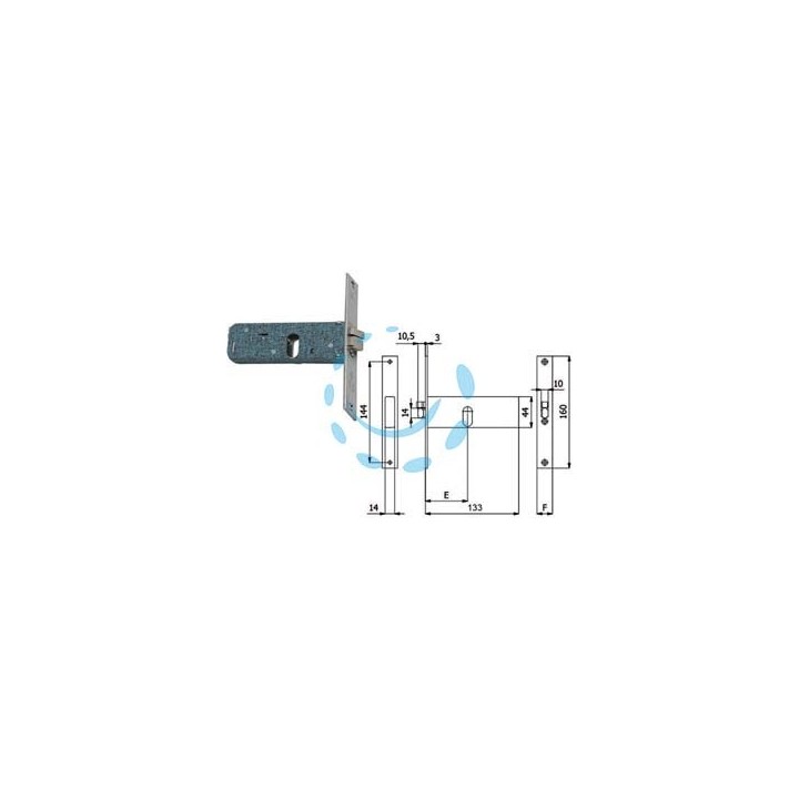 ELETTROSERRATURA DA INFILARE PER FASCE MM.44 H 399 - mm.60 SX (399)