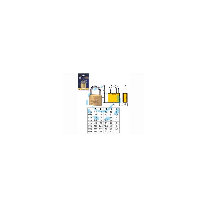 LUCCHETTO OTTONE ARCO NORMALE 2700 IN BLISTER - mm.30 (2730B)