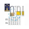 LUCCHETTO OTTONE ARCO LUNGO 2700 IN BLISTER - mm.50 arco medio (2790SB)