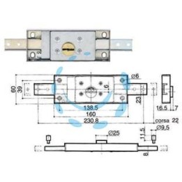 SERRATURA SERRANDA CENTRALE CILINDRO FISSO DOPPIA MAPPA 8601 - (8601.001)
