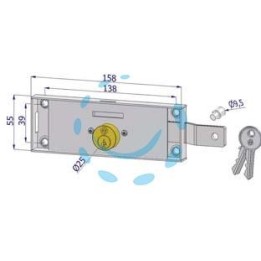 SERRATURA PER SERRANDA LATERALE CILINDRO FISSO TONDO - DX (2275DZB4508XX2)
