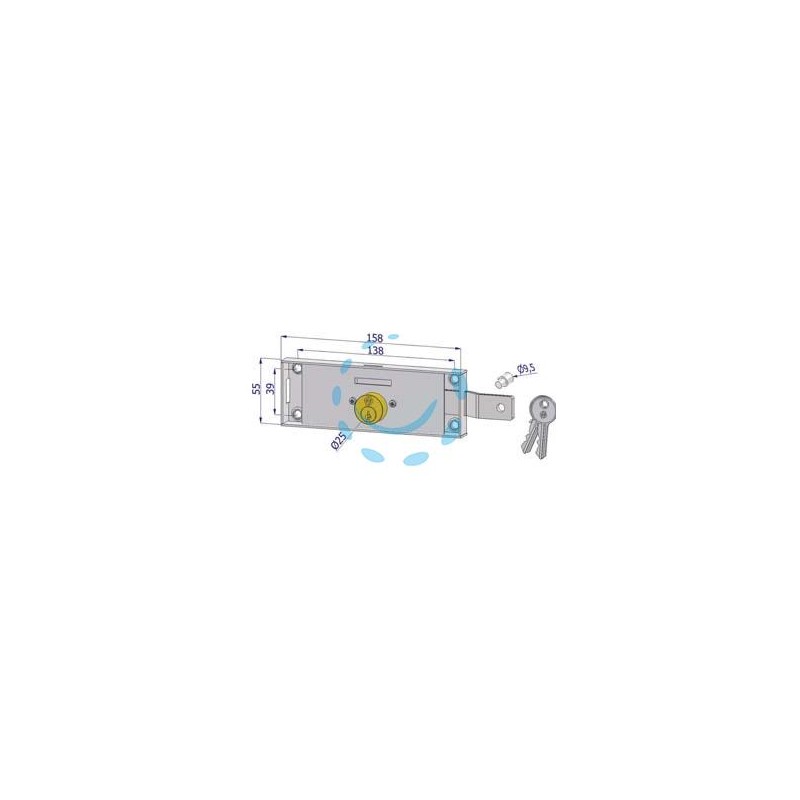 SERRATURA PER SERRANDA LATERALE CILINDRO FISSO TONDO - DX (2275DZB4508XX2)