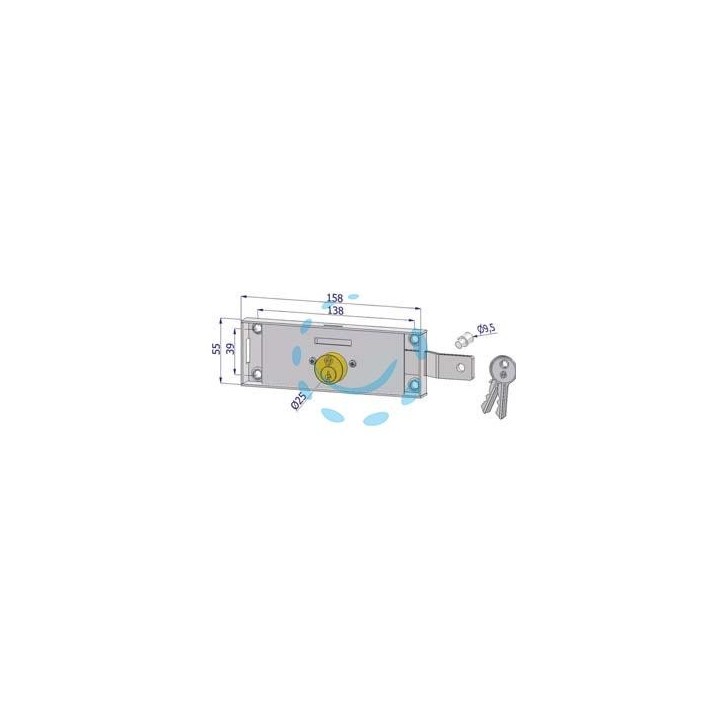 SERRATURA PER SERRANDA LATERALE CILINDRO FISSO TONDO - SX (2275SZB4508XX2)