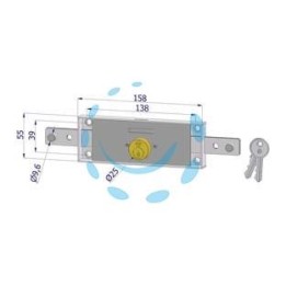 SERRATURA SERRANDA CENTRALE CILINDRO FISSO TONDO 2260 - (2260XZB4508XX2)