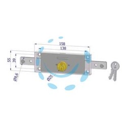 SERRATURA SERRANDA CENTRALE CILINDRO FISSO TONDO 2260