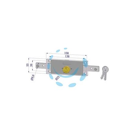 SERRATURA SERRANDA CENTRALE CILINDRO FISSO TONDO 2260