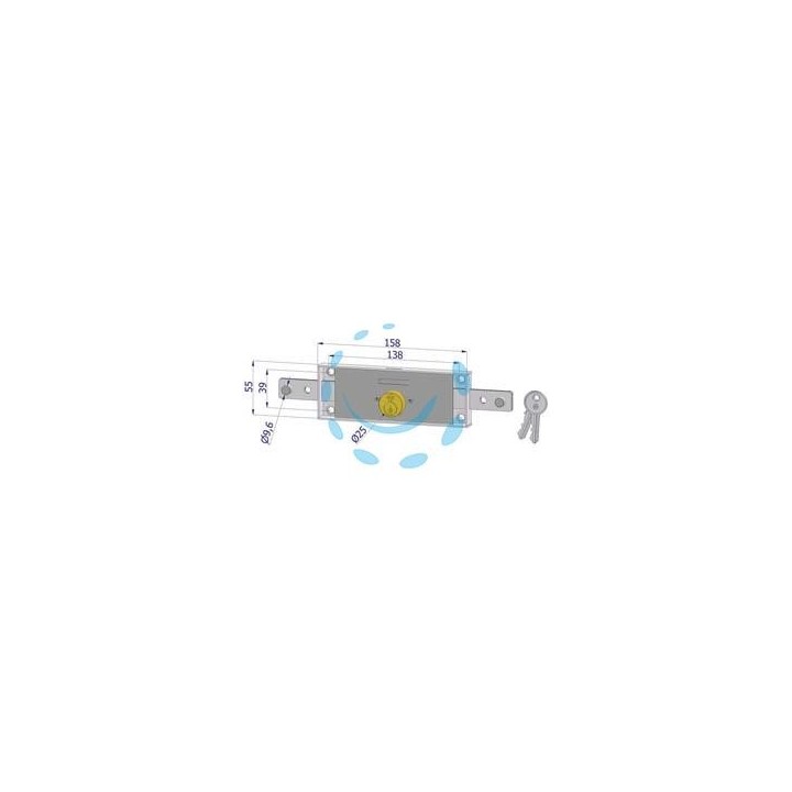 SERRATURA SERRANDA CENTRALE CILINDRO FISSO TONDO 2260 - (2260XZB4508XX2)