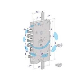 SERRATURA TRIPLICE APPLICARE PORTE BLINDATE CIL.EU REVERSIBILE 268 - mm.63 (2681SCR0328CXX)