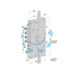 SERRATURA TRIPLICE APPLICARE PORTE BLINDATE CIL.EU REVERSIBILE 268 - mm.63 (2681SCR0328CXX)