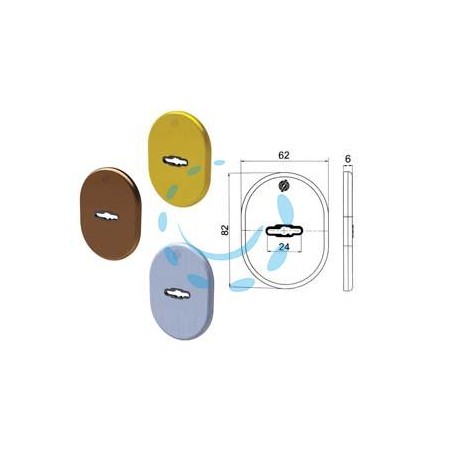 MOSTRINA INTERNA/ESTERNA DOPPIA MAPPA SERIE T - mm.62x82x6 ottone lucido (4301KOL)