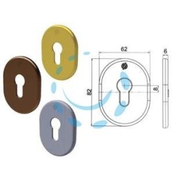 MOSTRINA INTERNA/ESTERNA CILINDRO EUROPEO SERIE T - mm.62X82X6 ottone lucido (4302KOL)