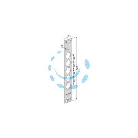 CONTROPIASTRA P/SERRATURE PORTE BLINDATE IN ACCIAIO INOX INT.28 CP2500 - (CP2500XAI28)