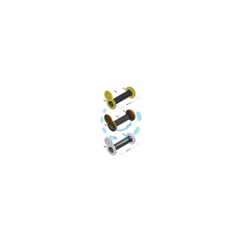 SPIONCINO DIAMANTE TONDO Ø 16 CON GRANDANGOLO 200° - lungh. mm.80/120, ottone lucido (016DXOL80)