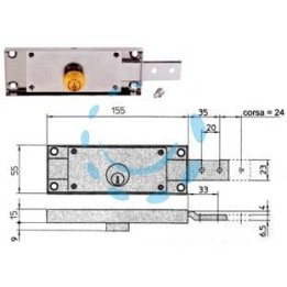 SERRATURA PER SERRANDA LATERALE CILINDRO FISSO TONDO - DX SX accoppiata KA (8232.9/8233.9)