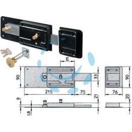 FERROGLIETTO APPLICARE CON CATENACCIO 6 MANDATE CILIND. STACCATO - mm.50 (1.7832/712)