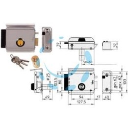 ELETTROSERRATURA APPLICARE PER CANCELLI CON TETTO REGOLABILE 8992 - mm.50/80 DX (8992.1) 