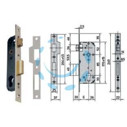SERRATURA DA INFILARE A CILINDRO 1 MANDATA 7435 - mm.30 (7435.30)