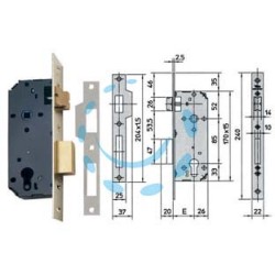 SERRATURA DA INFILARE A CILINDRO 2 MANDATE 7435 - mm.40 (7435.40)