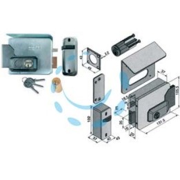 ELETTROSERRATURA APPLICARE PER CANCELLI DOPPIO CIL.FISSO CON TETTO 331 - mm.50 SX (33150502)