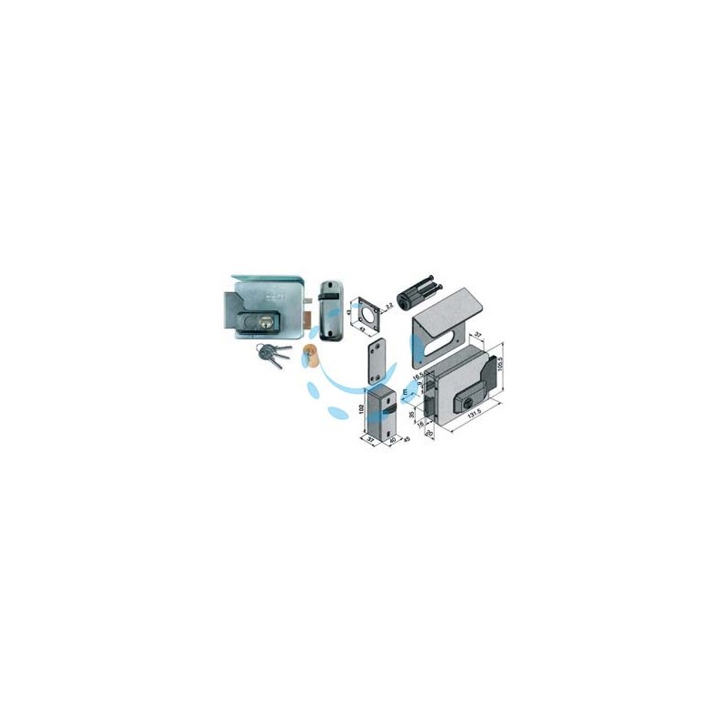 ELETTROSERRATURA APPLICARE PER CANCELLI DOPPIO CIL.FISSO CON TETTO 331 - mm.50 SX (33150502)