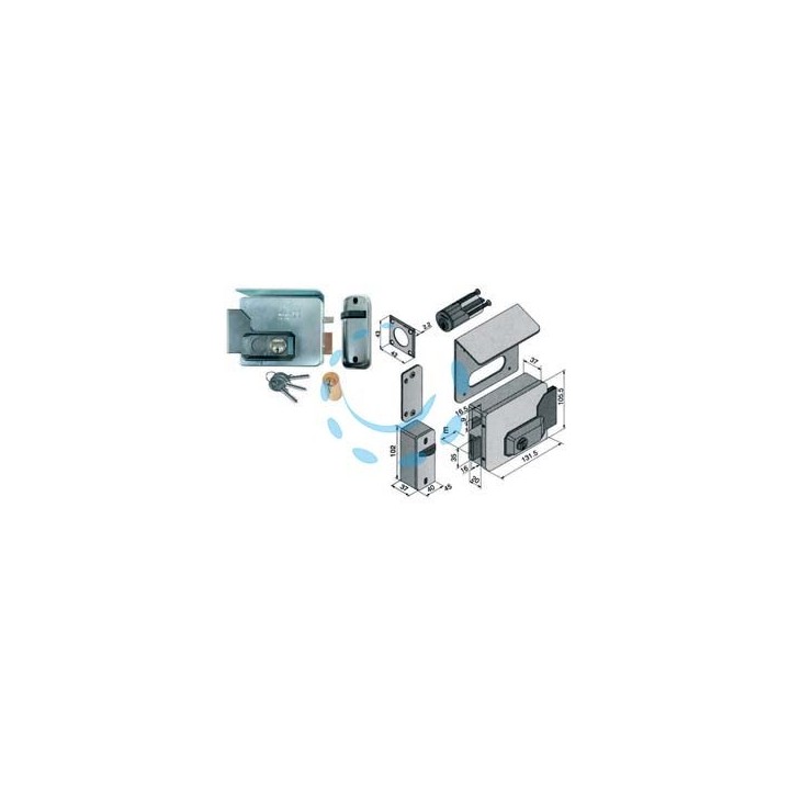 ELETTROSERRATURA APPLICARE PER CANCELLI DOPPIO CIL.FISSO CON TETTO 331 - mm.70 SX (33170502)