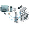 ELETTROSERRATURA APPLICARE PER CANCELLI DOPPIO CIL.FISSO CON TETTO 331 - mm.70 SX (33170502)