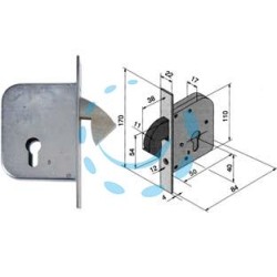 SERRATURA INFILARE PORTE E CANCELLI SCORREVOLI A GANCIO RIENTRANTE 068 - mm.50 (06850000)