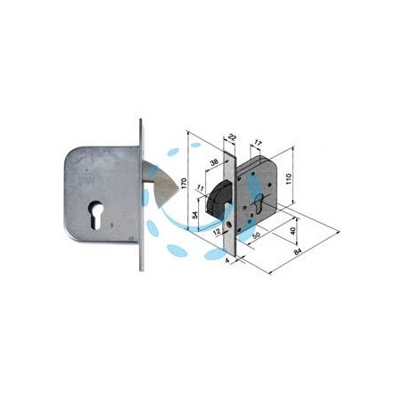 SERRATURA INFILARE PORTE E CANCELLI SCORREVOLI A GANCIO RIENTRANTE 068 - mm.50 (06850000)